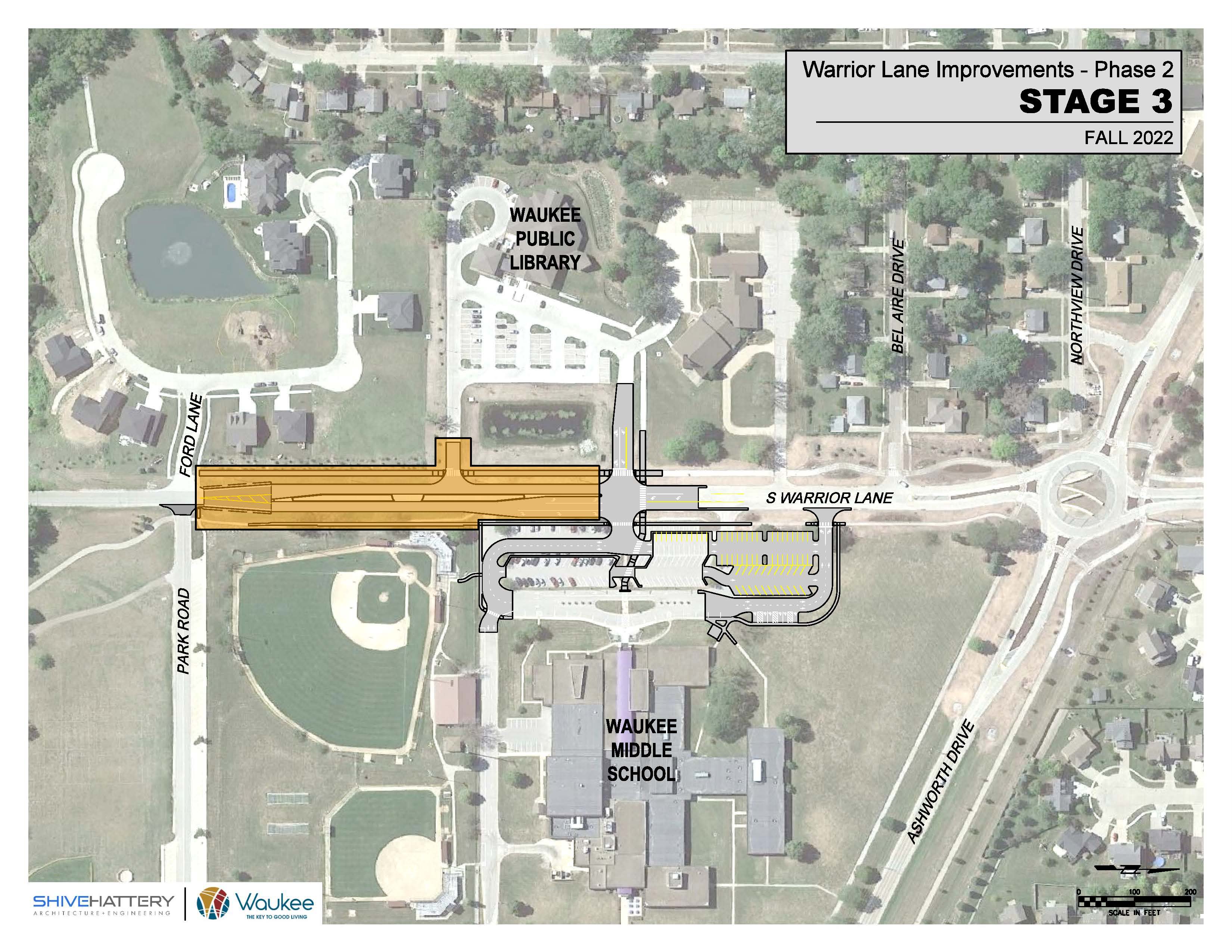 Map of road closure for Warrior Lane Improvements Phase 2 STAGE 3