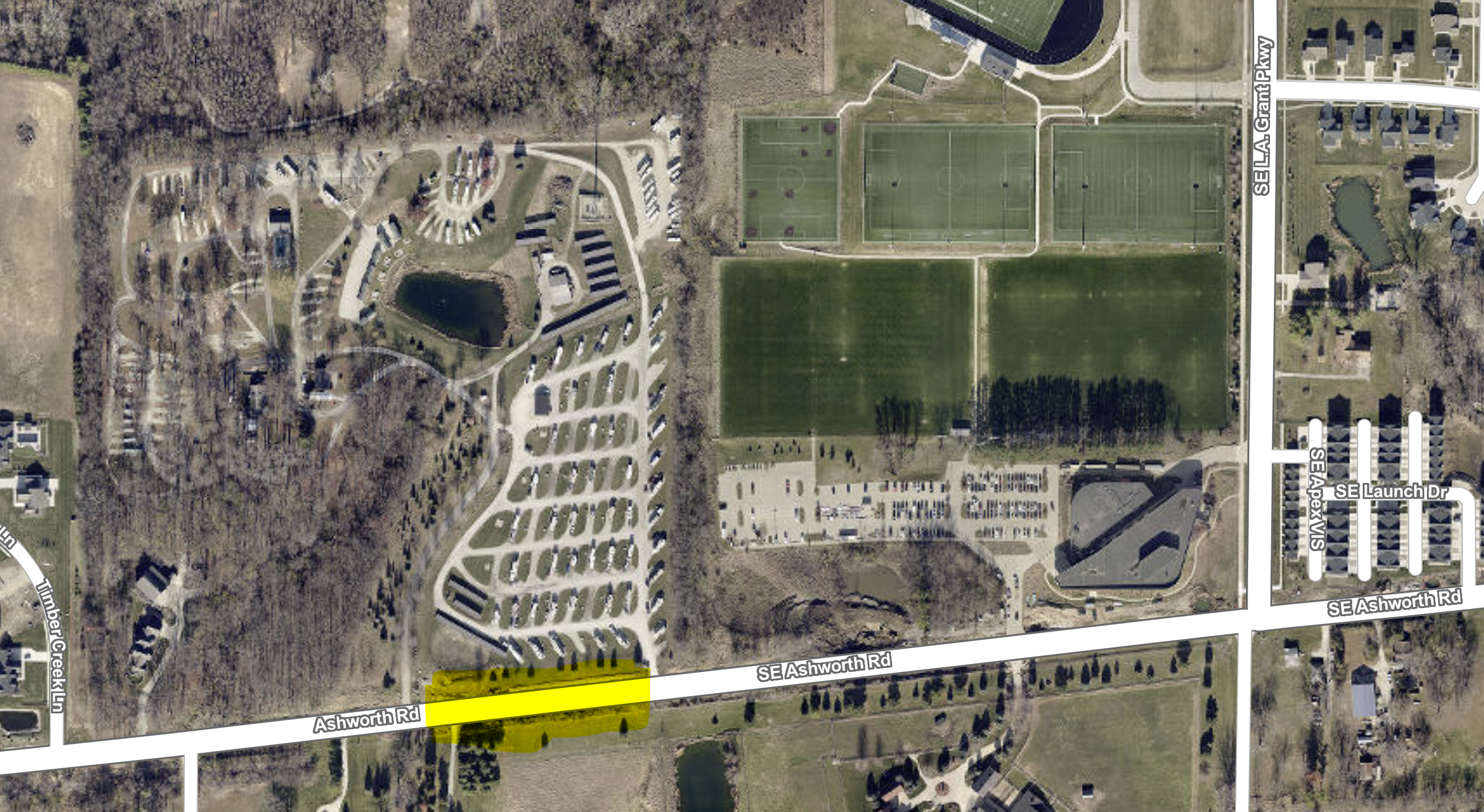 map showing section of Ashworth Road that will be closed for repairs on November 12