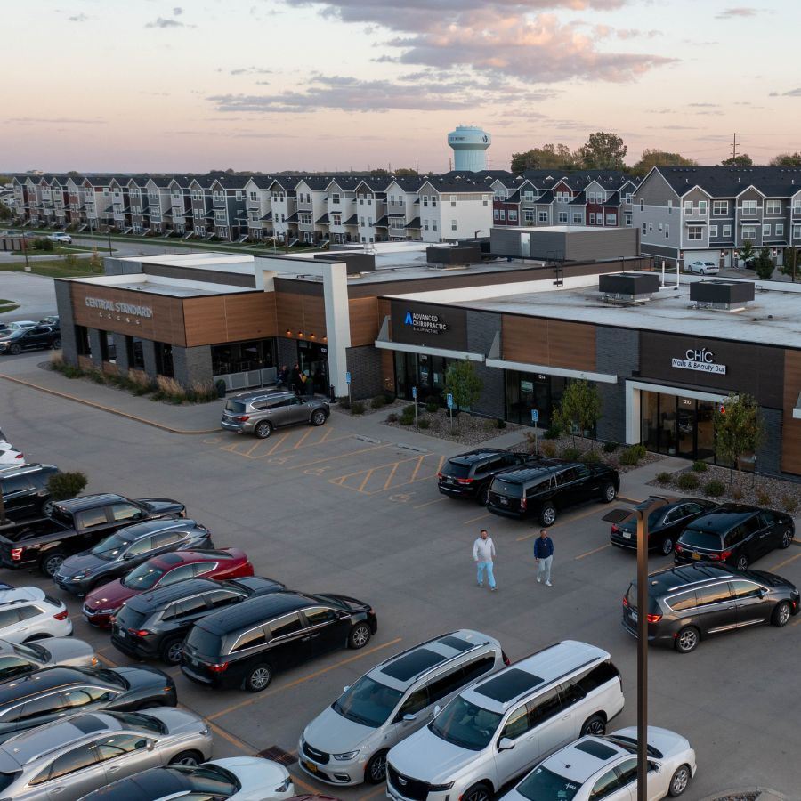 Restaurant and shops