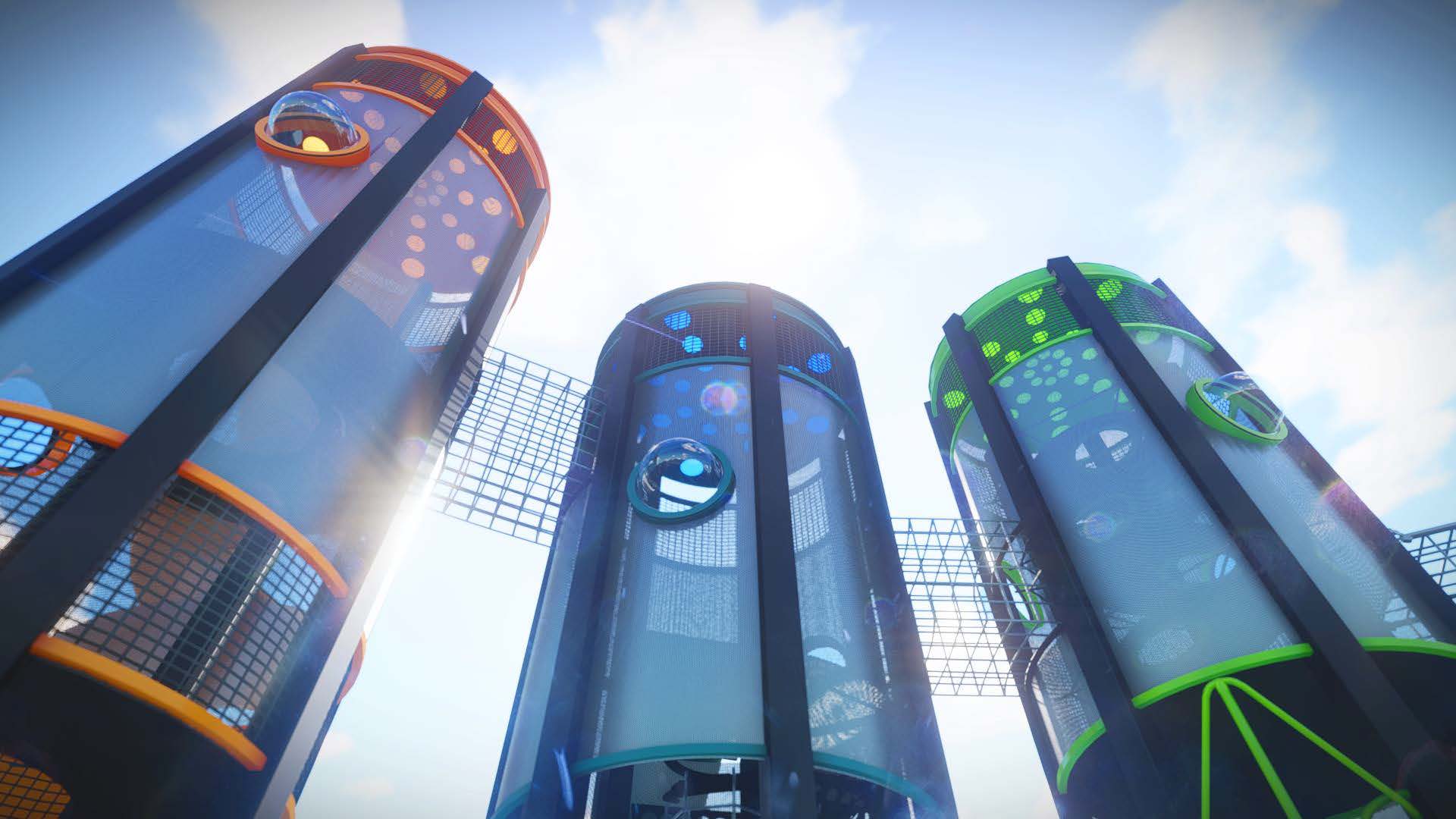 Close up of play structures