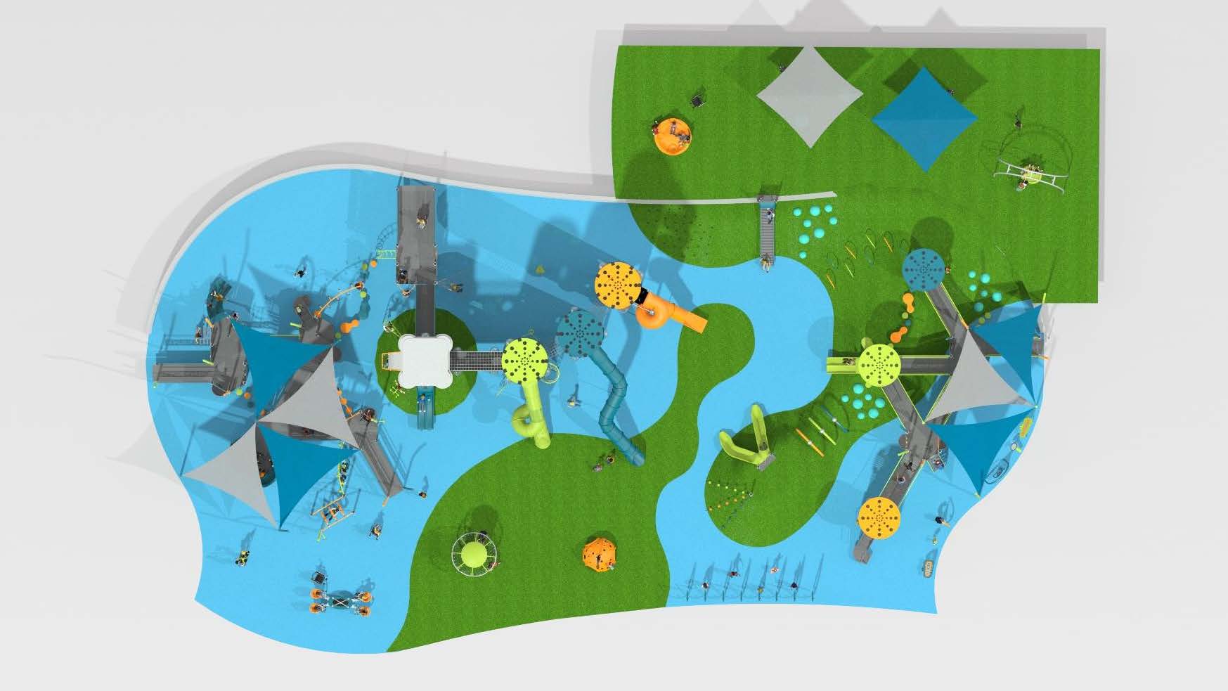 Top down view of the playground layout