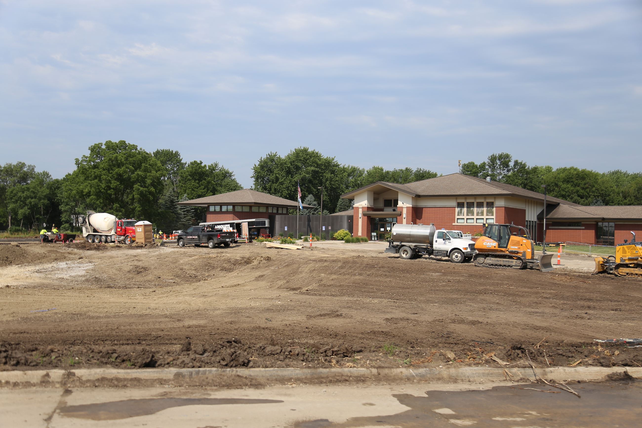 Photo showing paving work at the Waukee Public Library