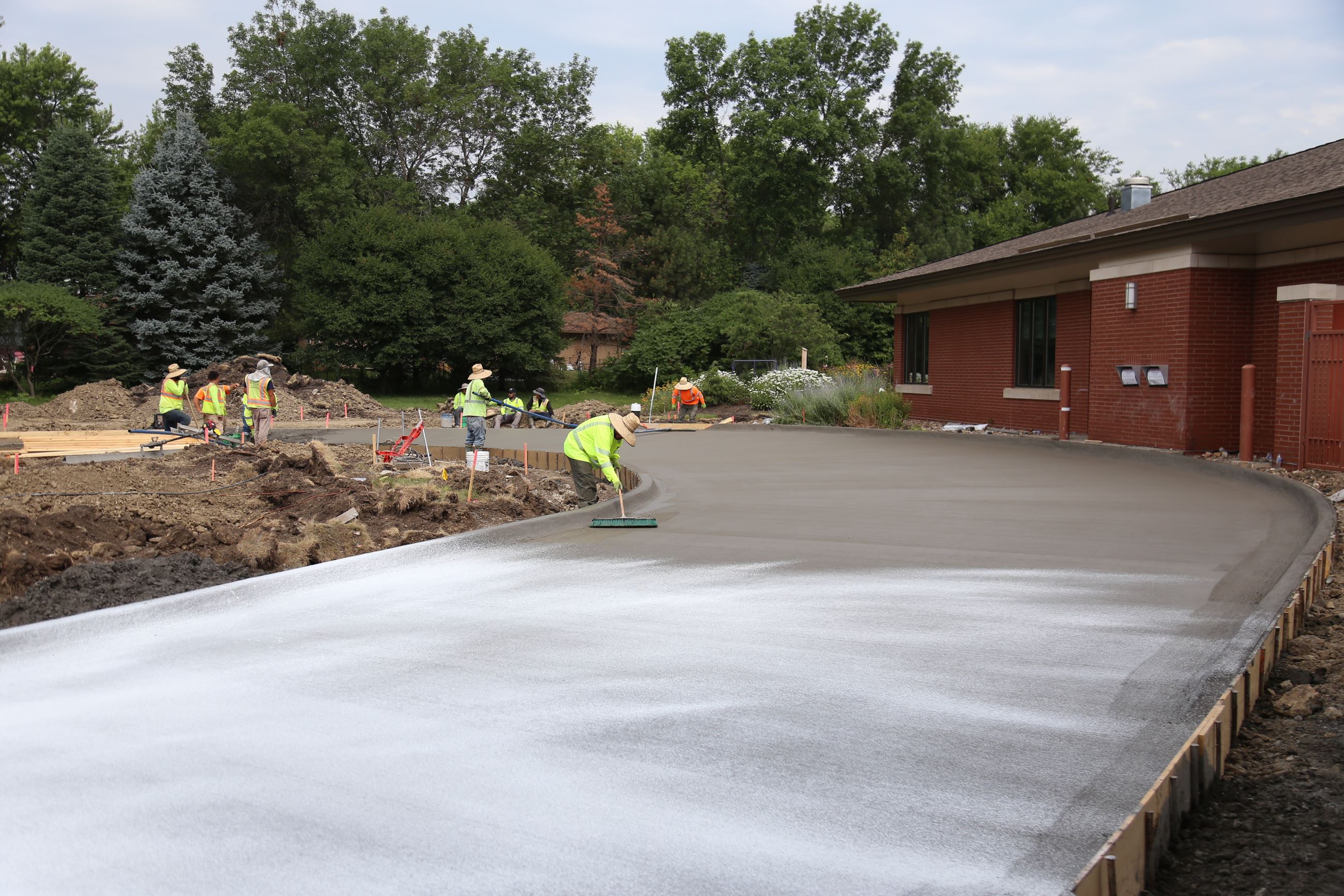 Photo showing paving work at the Waukee Public Library