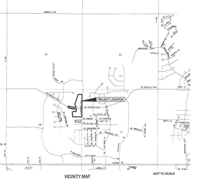map showing location of affordable housing project within Waukee